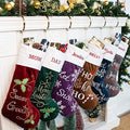 GEX Christmas Stockings Personalized 8 Pack Custom Name for Family with Names 22" Large Quilted Lining Embroidery Luxury Velvet Decor Ornament for Fireplace Xmas Season (Set of 8) by GEXWorldwide