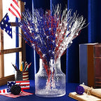 Giegxin 32 Pack Labor Day Centerpiece Decor Red White Blue Stem Picks - Image 3