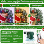 Remote Control&Super Long&8 Modes-18 Ft Prelit Canyon Pine Christmas Garland for Stairs Door Porch Outdoor Indoor Fireplace Mantle,100 Warm White&Colors Switch Lights,Timer,460 Branches Pinecone Berry - Image 3