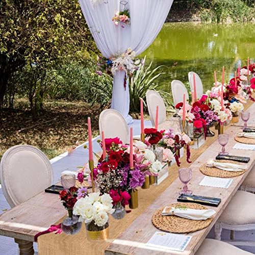 10 Pack Burlap Table Runners - Wedding & Rustic Styles, Farmhouse Party (12 x 108 Inch) - Image 6
