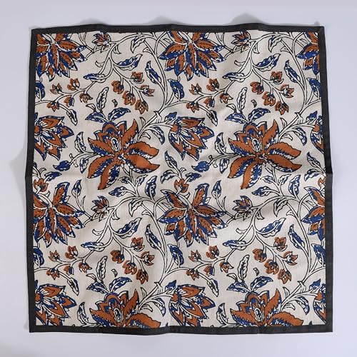 FINGERCRAFT Cloth Napkins Set of 8 Cotton Linen, 20x20 Inch, Summer Block - Image 5