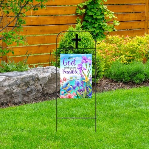Briarwood Lane Everyday Wrought Iron Cross Garden Flag Arbor 41x15 Garden Flag Decorative Arbor - Image 3