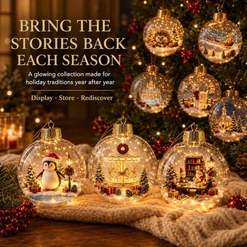 Glowing Christmas Story Ornaments, 9-Piece Light Up Mini Scene Set (Set E) - Image 7