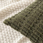 MIULEE Euro Sham Corduroy Decorative Throw Pillow Covers 24x24 Olive Green - Image 2