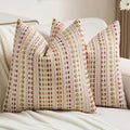 FUTEI Pack of 2 Boho Throw Pillow Covers 20x20 Inch, Brown Red by FUTEI