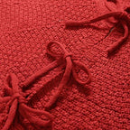 Sattiyrch Christmas Tree Skirt, 36 inches Luxury Cable Knit Knitted Thick Rustic Xmas Holiday Decoration, Burgundy (36in) - Image 3