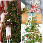 Vercraft 100 Pcs Christmas Tree Acrylic Hanging Ornaments, Red - Image 4