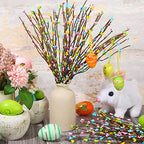 Juinte 30 Packs Easter Berry Garland Artificial Sprays Wire Spring Pip Berry Decorative Garland Picks Floral Pip Picks Stems for Easter Crafts Floral Arrangement Wreath Making - Image 6