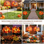 Lewondr 2PCS Thanksgiving Decorations Solar Fall Turkey Garden Stakes - Image 7