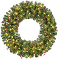 Best Choice Products 60in Pre-Lit Christmas Wreath w/Berries & Pinecones, Large Artificial Indoor/Outdoor Decor for Door, Mantel, Plug-in by BestChoiceProducts