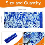 2 Pcs Royal Blue Table Runner, Glitter Metallic Foil Mesh Roll 108" - Image 4