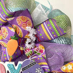 Easter Wreath, Luxury Handmade – Glittering Lavender Happy Easter Front Door Decor, 24 or 28 Inch - Image 3