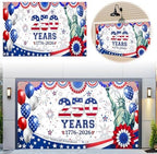 American 250th Birthday Garage Door Cover Decorations, 4th of July Photograph Backdrop America USA Banner 250th Anniversary Garage Door for Independence Day Patriotic Party Outdoor Decor Banners (A) - Image 2