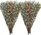Juinte 30 Packs Easter Berry Garland Artificial Sprays Wire Spring Pip Berry Decorative Garland Picks Floral Pip Picks Stems for Easter Crafts Floral Arrangement Wreath Making by Tianxunewtig