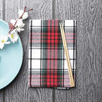 DG Collections Dinner Napkins, 100% Cotton Over Sized Kitchen Napkins, Set of 12 Pack (19 x 19 Inch) Red/White/Green Plaid Napkin for Christmas and Thanksgiving - Image 3