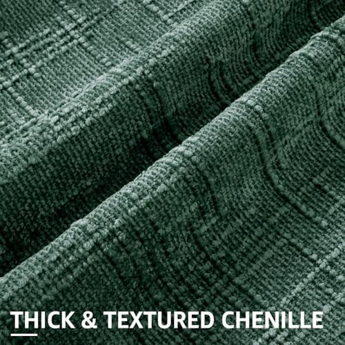 decorUhome Textured Chenille Throw Pillow Covers 22x22 Set of 2 Green - Image 2