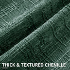 decorUhome Textured Chenille Throw Pillow Covers 24x24 Set of 2 Green - Image 2