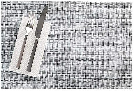 Restaurantware White Vinyl Woven Placemat, 16 x 12 in, 6 Pack by Restaurantware