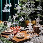 Geetery 15 Pcs Crystal Christmas Tree Ornaments Acrylic Clear Hanging by Geetery