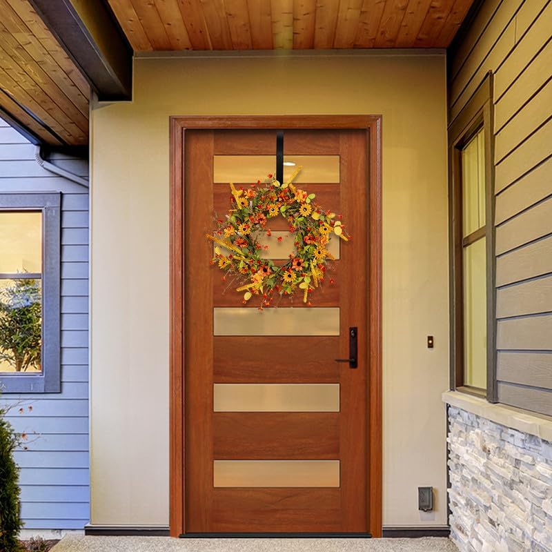 Fall Wreath for Front Door 26 inch Autumn Sunflower Harvest Outdoor - Image 3