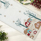 Lightnpro Poinsettia Beaded Table Runner – Elegant Farmhouse Decor for Christmas & Thanksgiving Festive Dining Accent (13x36 Inch) - Image 2