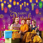 Happy Diwali Backdrop Burning Light Deepavali Diwali Photography Backdrop for Indian Festival of Lights Party Decoration Photo Background (8X6FT(94X70inch)) - Image 4