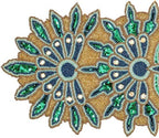 Hand Beaded Green Gold Glitz Table Runner 13x36 Easter - Image 6