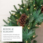 Balsam Hill Mixed Evergreen Window Christmas Wreath - 22" Traditional Greenery Wreath with Faux Candle & Battery-Operated LED Clear Lights for Indoor and Outdoor Holiday Decorating - Image 5