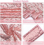 12 Packs Sequin Table Runner Rose Gold 12 X 108 Inch Glitter Dining Table Runner for Birthday Wedding Engagement Bridal Baby Shower Bachelorette Holiday Celebration Party Supplies Decorations - Image 4