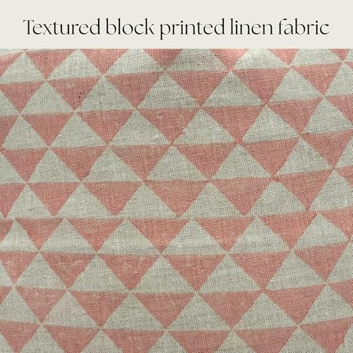 Decorative Pillow Cover French Country Pillow Cover Cottage Decor Floral Block Print, Farmhouse Decorative Cushion Cover, Spring Pillow Cover Line and Loop (Pastel Pink) - Image 7
