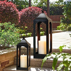 Modern Farmhouse Lantern Decor Metal Decorative Hanging Candle Lanterns - Image 5