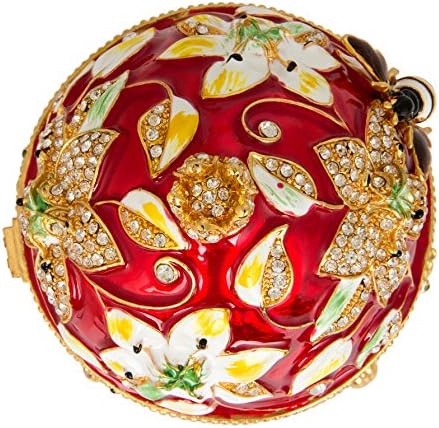 QIFU Easter Egg: Extra Large 7”, Hand Painted Enameled Decorative Hinged Jewelry Trinket Box Unique Gift for Home Decor and Collection - Image 3
