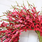 Heart Shaped Valentine's Day Pink Forsythia Flower Wreath Mother's Day Wall Door Hanging Decor Valentine's Day Wedding Decoration - Image 5