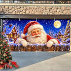 7x16FT Christmas Santa Claus Garage Door Cover Decorations Merry Christmas Garage Door Banner for Outdoor Indoor Christmas Decorations Party Photography Backdrop - Image 5