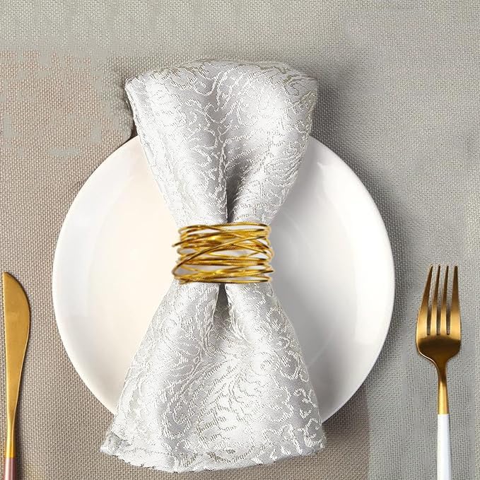 Gold Napkin Rings - 24 PCS Metal Napkin Rings(Twisted Wire) - Image 6