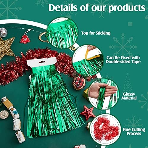 Juexica 40 Pcs St. Patrick's Day Parade Float Decoration for Irish Party Trailer Car 118'' Foil Floats Fringe 79'' Metallic Twist Garland Shiny Tassel Banner for Green Float Supplies (Green with Red) - Image 5