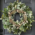 CIR OAOSES 18 Inch Green Ear Lambs Leaves Starfish Wreaths for Front Door, Rustic and Farmhouse Spring Summer Greenery Wreath for Inside and Outside, Grapevine Year Round Wreath for Home Decor by CIROASES