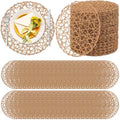 Threehoney Paper Braided Round Placemats, Set of 100, Brown, 13 in by Threehoney