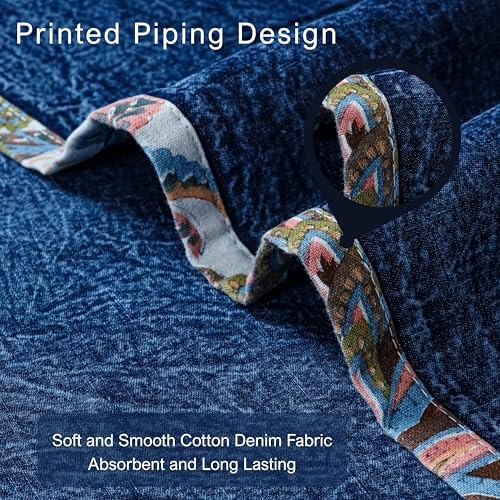 FINGERCRAFT Cloth Napkins Set of 12, 100% Cotton, 20x20 Inch, Denim Blue - Image 6