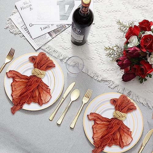 WINGFISH Woven Napkin Rings Set of 50 Farmhouse Burlap Jute Napkin Rings Bulk for Dinning Table, Nautical Napkin Ring Holders Table Decor for Party Gathering Banquet Wedding Birthday - Image 6