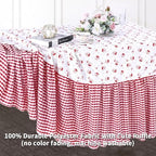 Red Ruffle Tablecloth Plaid Table Cloth - 80 x 120 Inch Waterproof Tablecloths Rectangle Washable Polyester Red bow Table Cover for Birthday Wedding Dinner Picnic Mother's Day Party Decoration - Image 6
