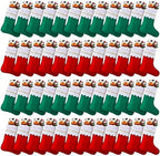 Skylety 48 Pieces Red and Green Christmas Stockings Bulk, 3.94 x 8.66 Inch by Skylety