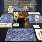 CounterArt Indigo Diamond Boxed Set of 4 Premium Hardboard Placemats - Image 2