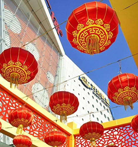 Large Chinese Lantern, Red Traditional Hanging Lamp Shade China New Year Spring Festival Decoration Cloth Lighting (20‘’) - Image 6