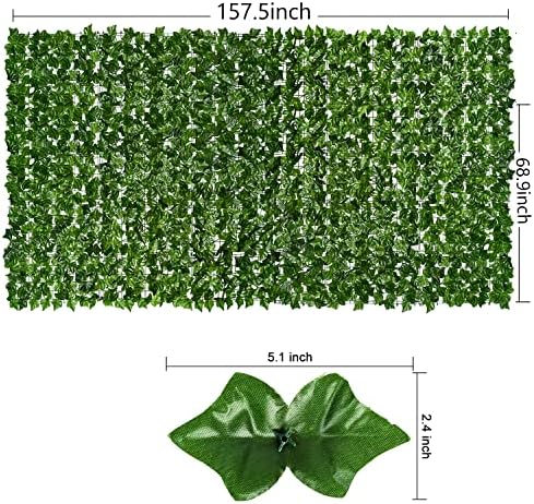 DearHouse 68.9x157.5in Artificial Ivy Privacy Fence Wall Screen, Artificial Hedges Fence and Faux Ivy Vine Leaf Decoration for Outdoor Garden Decor - Image 4