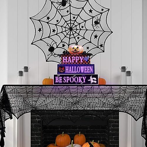 BlcTec Halloween Decorations Indoor, Premium Wood Block Sign with Lighted 3D Letters, Pumpkin, Maples & Berries, Timer Battery Operated Halloween Décor for Home Tabletop, Mantle, Shelf, Tiered Tray - Image 6