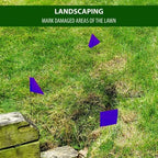 Purple Marking Flags for Yard - 4x5x15 Inch Purple Flags for Outside - 100 Pack - Markers For Lawn, Irrigation, Landscaping, Survey & Sprinkler Head Marking - Image 4