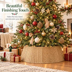 Christmas Tree Collar, 42-inch Tree Skirt Collar Paper Rope Christmas Decor - Image 2