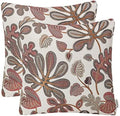 Mika Home Set of 2 Jacquard Tropical Leaf Pattern Throw Pillow Covers Decorative Pillowcase 20X20 Inches,Coral Cream by MikaHome