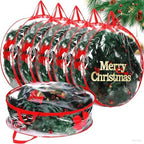 Shappy 6 Pieces Wreath Storage Bags 30 Inch Dual Zippers,Clear, Red by Shappy
